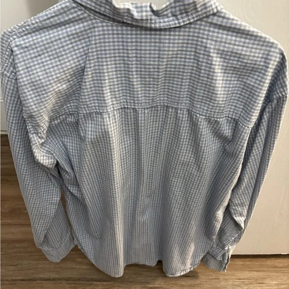 Men's Blue Checkered Shirt- U.S. Expedition- Size Large - Picture 3 of 3